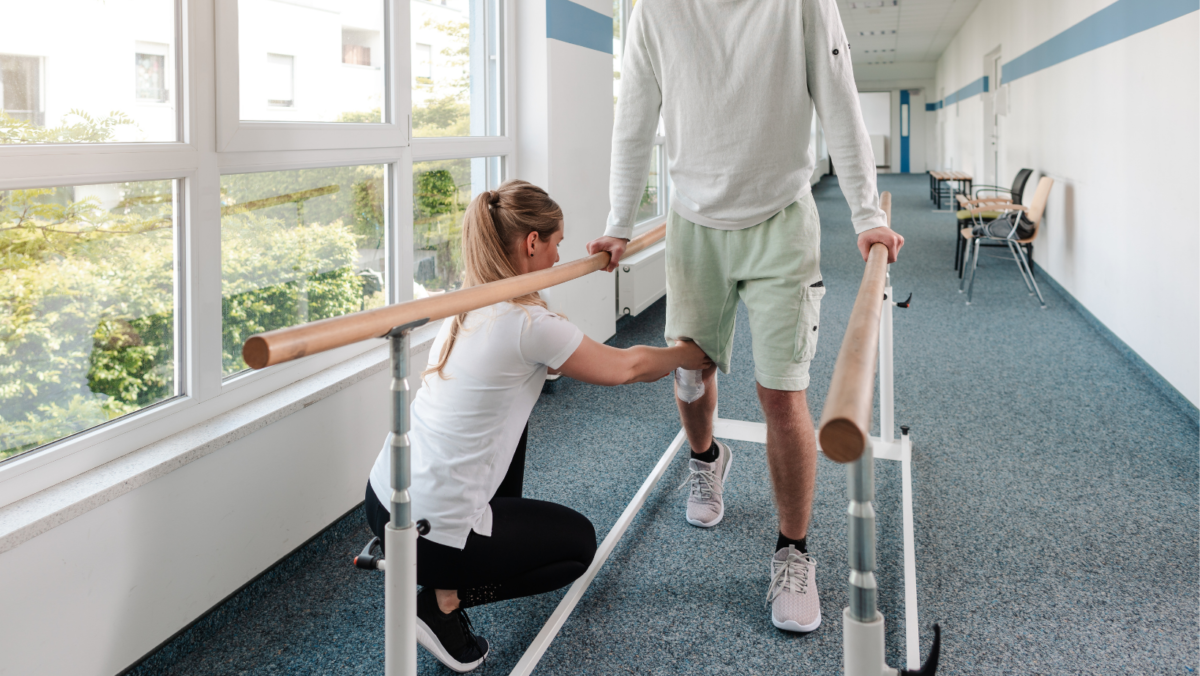 Physical therapy to regain motion after knee surgery